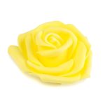 habrózsa / polifoam rózsa fej, SÁRGA (6 cm) - DARABRA!