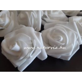 habrózsa / polifoam rózsa fej, FEHÉR (6 cm) - DARABRA!