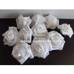 habrózsa / polifoam rózsa fej, FEHÉR (6 cm) - DARABRA!