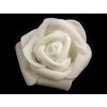 habrózsa / polifoam rózsa fej, FEHÉR (6 cm) - DARABRA!