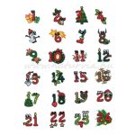 filc, barkácsfilc anyag A4 (~ 20*30 cm) KARÁCSONYI mintás - mókás ADVENTI SZÁMOK - ADVENTI NAPTÁR