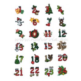  filc, barkácsfilc anyag A4 (~ 20*30 cm) KARÁCSONYI mintás - mókás ADVENTI SZÁMOK - ADVENTI NAPTÁR