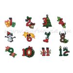filc, barkácsfilc anyag A4 (~ 20*30 cm) KARÁCSONYI mintás - mókás ADVENTI SZÁMOK - ADVENTI NAPTÁR