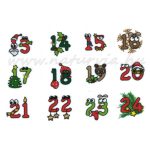 filc, barkácsfilc anyag A4 (~ 20*30 cm) KARÁCSONYI mintás - mókás ADVENTI SZÁMOK - ADVENTI NAPTÁR