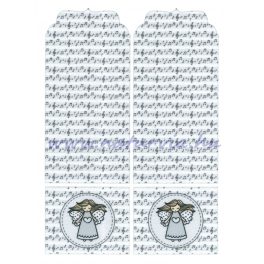   Filc, barkácsfilc anyag A4 (~ 20*30 cm) KARÁCSONYI mintás - evőeszköz tartó alap - ANGYALOK, szürke, kottás