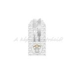 Filc, barkácsfilc anyag A4 (~ 20*30 cm) KARÁCSONYI mintás - evőeszköz tartó alap - ANGYALOK, szürke, kottás