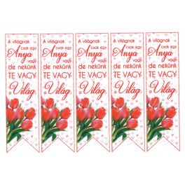   filc, barkácsfilc anyag A4 (~ 20*30 cm) TULIPÁNOS KÖNYVJELZŐ anyák napjára "A VILÁGNAK CSAK EGY ANYA VAGY, DE NEKÜNK TE VAGY A VILÁG"