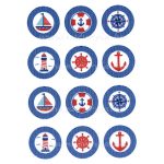 filc, barkácsfilc anyag A4 (~ 20*30 cm) NYÁRI – NAVY / HAJÓ / VILÁGÍTÓTORONY körökben