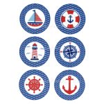 filc, barkácsfilc anyag A4 (~ 20*30 cm) NYÁRI – NAVY / HAJÓ / VILÁGÍTÓTORONY körökben