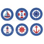 filc, barkácsfilc anyag A4 (~ 20*30 cm) NYÁRI – NAVY / HAJÓ / VILÁGÍTÓTORONY körökben