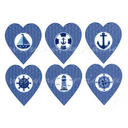   filc, barkácsfilc anyag A4 (~ 20*30 cm) NYÁRI – NAVY / HAJÓ / VILÁGÍTÓTORONY szivekben
