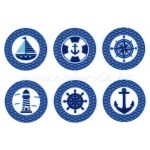 filc, barkácsfilc anyag A4 (~ 20*30 cm) NYÁRI – NAVY / HAJÓ / VILÁGÍTÓTORONY körökben