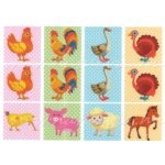 Filc, barkácsfilc anyag A4 (~ 20*30 cm) MEMÓRIA játék / kártya alap - FARM 2. / HÁZIÁLLATOK