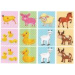 Filc, barkácsfilc anyag A4 (~ 20*30 cm) MEMÓRIA játék / kártya alap - FARM 2. / HÁZIÁLLATOK