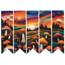   filc, barkácsfilc anyag A4 (~ 20*30 cm) KÖNYVJELZŐ - nemezelt hatású - GOMBÁK