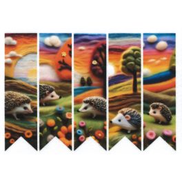   filc, barkácsfilc anyag A4 (~ 20*30 cm) KÖNYVJELZŐ - nemezelt hatású - SÜNIK