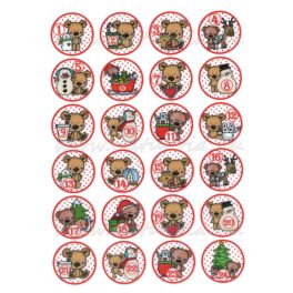   filc, barkácsfilc anyag A4 (~ 20*30 cm) KARÁCSONYI mintás - macis ADVENTI SZÁMOK - ADVENTI NAPTÁR (macik / mackófalva)