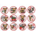 filc, barkácsfilc anyag A4 (~ 20*30 cm) KARÁCSONYI mintás - macis ADVENTI SZÁMOK - ADVENTI NAPTÁR (macik / mackófalva)