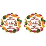 filc, barkácsfilc anyag A4 (~ 20*30 cm) ŐSZI mintás - feliratos koszorúk "ÉDES OTTHON", "ISTEN HOZOTT"
