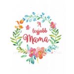 Filc, barkácsfilc anyag A4 (~ 20*30 cm) minta HÍMZŐKERETBE - virágos minta / "A LEGJOBB MAMA" felirattal