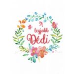 Filc, barkácsfilc anyag A4 (~ 20*30 cm) minta HÍMZŐKERETBE - virágos minta / "A LEGJOBB DÉDI" felirattal