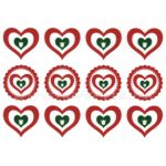 Filc, barkácsfilc anyag A4 (~ 20*30 cm) MAGYAROS - KOKÁRDA alapok szivekkel