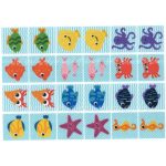 Filc, barkácsfilc anyag A4 (~ 20*30 cm) MEMÓRIA játék / kártya alap - TENGERI ÁLLATOK