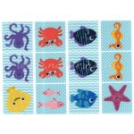 Filc, barkácsfilc anyag A4 (~ 20*30 cm) MEMÓRIA játék / kártya alap - TENGERI ÁLLATOK