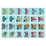 Filc, barkácsfilc anyag A4 (~ 20*30 cm) MEMÓRIA játék / kártya alap - JÁRMŰVEK