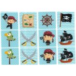 Filc, barkácsfilc anyag A4 (~ 20*30 cm) MEMÓRIA játék / kártya alap - KALÓZOK