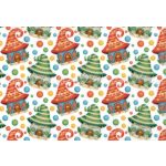 filc, barkácsfilc anyag A4 (~ 20*30 cm) KARÁCSONYI mintás - CUKI MANÓHÁZAK / zöld és piros MANÓLAK