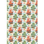 filc, barkácsfilc anyag A4 (~ 20*30 cm) KARÁCSONYI mintás - CUKI MANÓHÁZAK / zöld és piros MANÓLAK