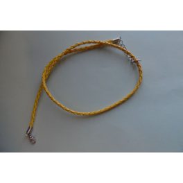  Fonott bőr nyaklánc szerelékkel, OKKERSÁRGA 3 mm*42 (50) cm