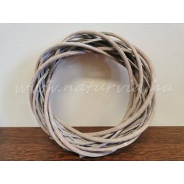   Fonott vessző koszorú alap, koszorúalap VESSZŐ (20 cm) SZÜRKE