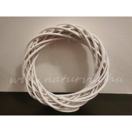   Fonott vessző koszorú alap, koszorúalap VESSZŐ (25 cm) FEHÉR
