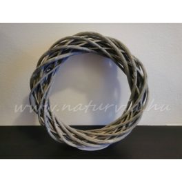   Fonott vessző koszorú alap, koszorúalap VESSZŐ (25 cm) SZÜRKE