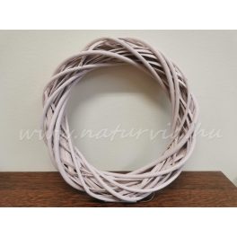   Fonott vessző koszorú alap, koszorúalap VESSZŐ (25 cm) HALVÁNY, PASZTELL RÓZSASZÍN