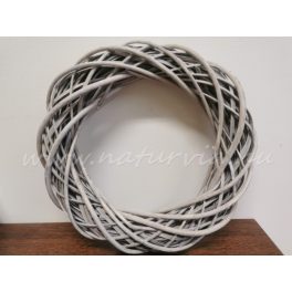   Fonott vessző koszorú alap, koszorúalap VESSZŐ (30 cm) SZÜRKE
