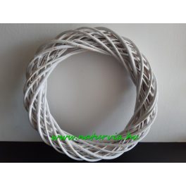   Fonott vessző koszorú alap, koszorúalap VESSZŐ (40 cm) FEHÉR