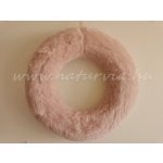 szőrmés / műszőrmével bevont hungarocell félkoszorú alap, koszorúalap (25 cm) RÓZSASZÍN