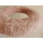 szőrmés / műszőrmével bevont hungarocell félkoszorú alap, koszorúalap (25 cm) RÓZSASZÍN