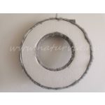 szőrmés / műszőrmével bevont hungarocell félkoszorú alap, koszorúalap (25 cm) SZÜRKE