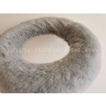 szőrmés / műszőrmével bevont hungarocell félkoszorú alap, koszorúalap (25 cm) SZÜRKE