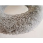 szőrmés / műszőrmével bevont hungarocell félkoszorú alap, koszorúalap (25 cm) SZÜRKE