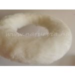 szőrmés / műszőrmével bevont hungarocell félkoszorú alap, koszorúalap (30 cm) FEHÉR