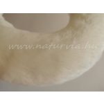 szőrmés / műszőrmével bevont hungarocell félkoszorú alap, koszorúalap (30 cm) FEHÉR