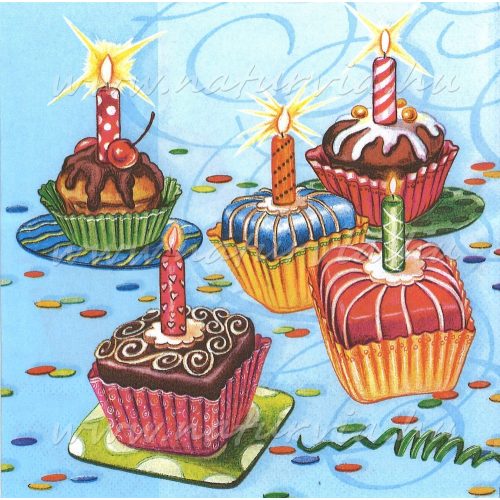 Szalvéta ÉTEL-ITAL, MUFFIN - kék