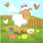 szalvéta HÚSVÉT 16 - BÁRÁNY 2. pillangókkal