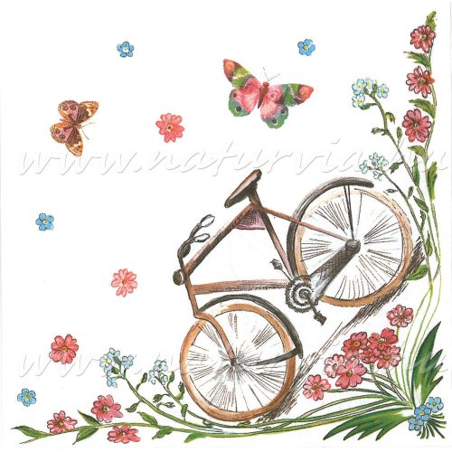 Szalvéta, JÁRMŰ, bicikli / kerékpár pillangókkal