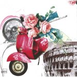 szalvéta, JÁRMŰ, VESPA / robogó - RÓMA